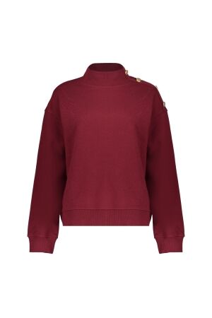 Geisha Geisha sweater with buttons at shoulder 52600-41 Sweater 480 burgundy