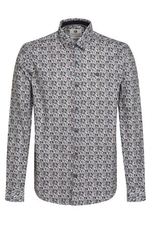 Gabbiano Gabbiano overhemd poplin print 335738 Overhemd 5703 teal blue