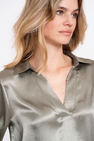 Geisha Geisha satin blouse 53530-14 Blouse 520 soft green