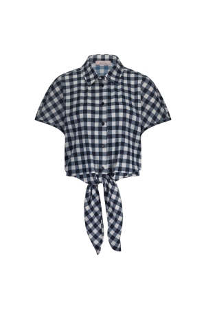 Studio Anneloes Studio Anneloes lena big check blouse 12777 Blouse 1169 off white/dark blue