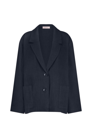 Studio Anneloes Studio Anneloes petria linen look blazer 12780 Blazers 6900 dark blue