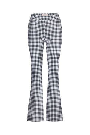 Studio Anneloes Studio Anneloes flairy small check trousers 12787 Flared 6911 dark blue/off white