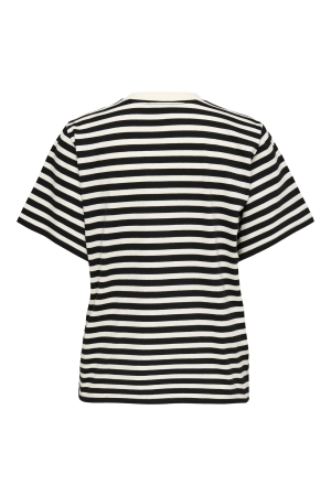 Only Only onllivina s/s stripe tee jrs noos T-shirt Korte mouw cloud dancer black stripes