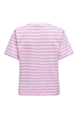 Only Only onllivina s/s stripe tee jrs noos T-shirt Korte mouw bonbon white stripes