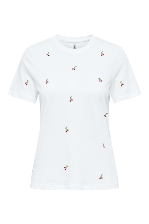 Only Only onlketty life s/s o-neck top jrs noos T-shirts bright white cherries