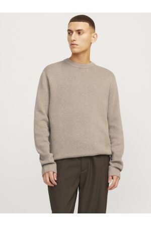 Jack & Jones Jack & Jones jprccmilano stitch knit crew neck sn Trui 4555937 greige melange