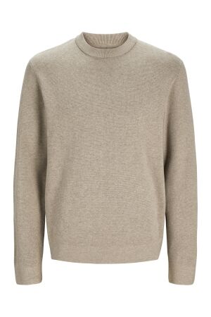Jack & Jones Jack & Jones jprccmilano stitch knit crew neck sn Trui 4555937 greige melange