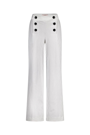 Studio Anneloes Studio Anneloes lexie sailor bnd pinstripe trousers 12750 Broek 1169 off white/dark blue