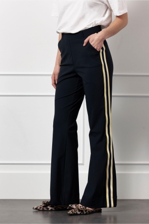 Studio Anneloes Studio Anneloes nola tape flair trousers 12752 Flared 6900 dark blue