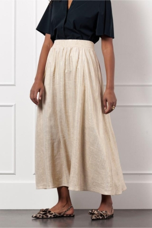 Studio Anneloes Studio Anneloes fay gold linen skirt 12758 0002 gold