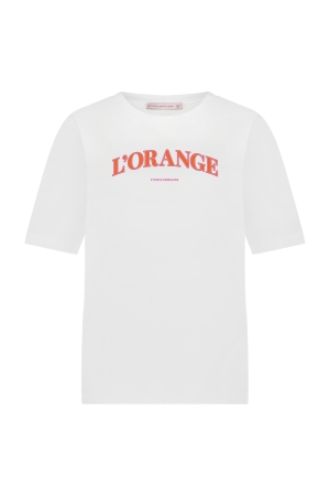 Studio Anneloes Studio Anneloes klaasje orange tshirt 12739 T-shirt Korte mouw 1100 off white
