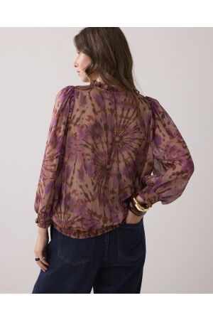 SUMMUM SUMMUM top smock tie dye print 2s3348-12269 T-shirt Lange mouw 120 multicolour
