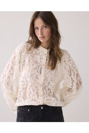 SUMMUM SUMMUM blouse flowerlace 2s3191-12300 Blouse 122 ivory