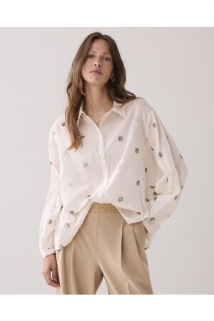 SUMMUM SUMMUM blouse scattered embro 2s3328-12012 Blouse 122 ivory