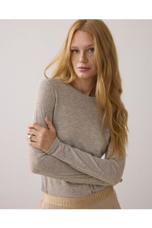 SUMMUM SUMMUM top soft lurex 3s5170-30644 T-shirt Lange mouw 706 funghi 706 Funghi