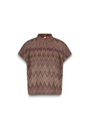 SUMMUM SUMMUM top zig zag lurex 3s5177-30718 T-shirt Korte mouw 315 sheer violet