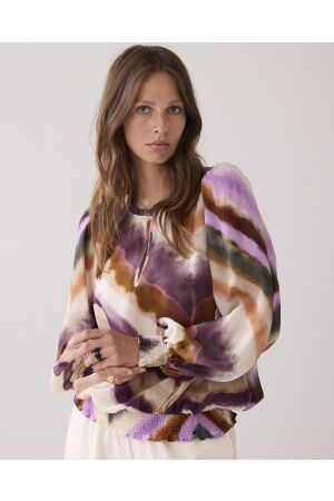 SUMMUM SUMMUM top long sleeves zigzag print 2s3337-12272 T-shirt Lange mouw 120 multicolour