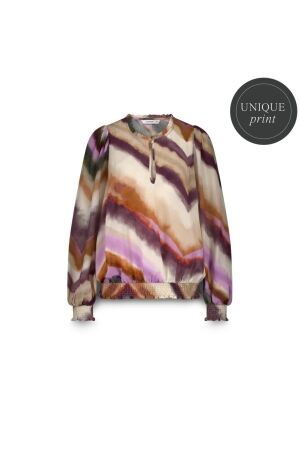 SUMMUM SUMMUM top long sleeves zigzag print 2s3337-12272 T-shirt Lange mouw 120 multicolour