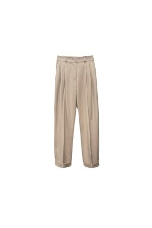 SUMMUM SUMMUM trousers tapered fit viscose blend stretch 4s2897- Broek 722 alpaca