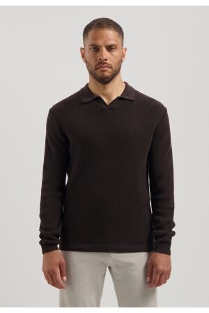DSTREZZED DSTREZZED kostas longsleeve polo 405934 Poloshirts 799 dk. brown