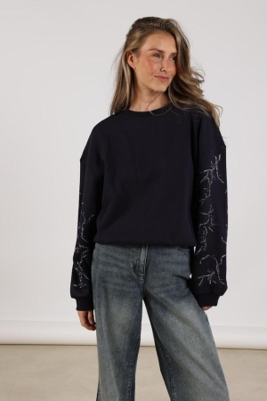 Nukus Nukus suzanne pullover strass nkf03000 Trui 70 navy