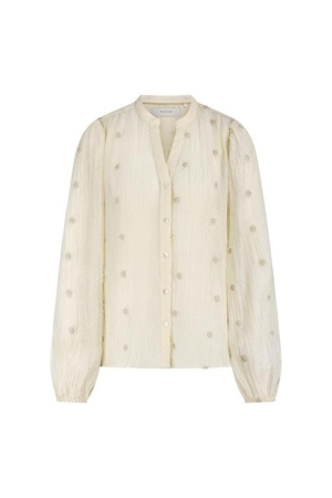 Nukus Nukus rosan blouse embroidery nkf02059 Blouse 17 off white