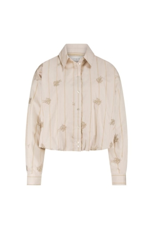 Nukus Nukus lara blouse embroidery nkf02055 Blouse 9 sand