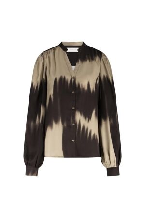Nukus Nukus lizzy blouse nkf02074 Blouse 304 sand/dark chocolate