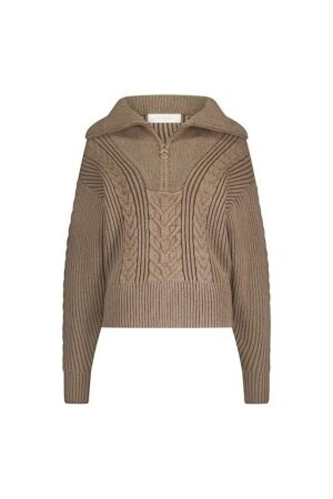 Nukus Nukus clair pullover zipper nkf03025 Trui 65 fango
