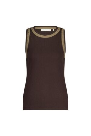 Nukus Nukus nice singlet studs nkf06002 Tops en Singlets 268 dark chocolate