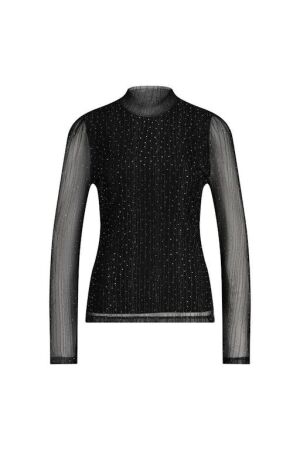 Nukus Nukus puck top strass nkf01001 Blouse 5 black