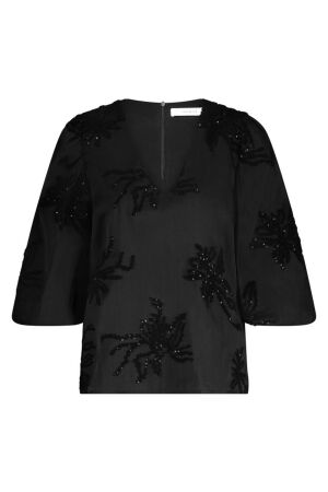 Nukus Nukus delilah blouse embroidery nkf02001 Blouse 5 black