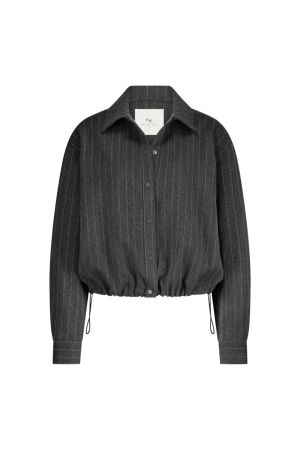 Nukus Nukus newport blouse stripe strass nkf02067 Blouse 23 antracite