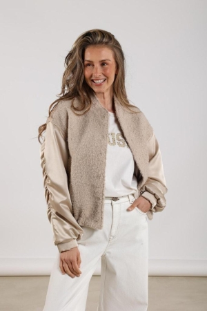 Nukus Nukus baltimore jacket satin nkf13057 Jackets 9 sand