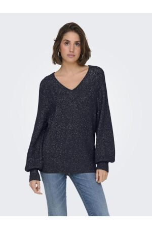 Only Only onllucilla ls glitter v-neck knt Trui 4853087 night sky dtm glitter