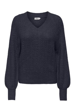 Only Only onllucilla ls glitter v-neck knt Trui 4853087 night sky dtm glitter