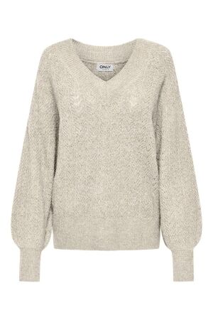 Only Only onllucilla ls glitter v-neck knt Trui 4579021 birch gold glitter