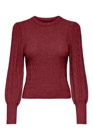 Only Only onlkatia ls struc puff oneck cc knt Trui 4877725 cabernet w. melange