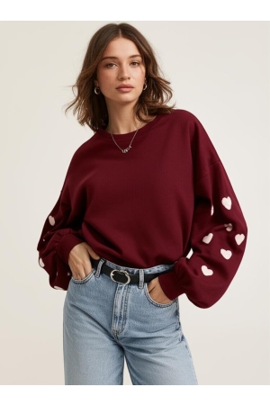 Only Only onlmacy l/s o-neck box cc swt Sweater 4872305 cabernet w. cd hearts