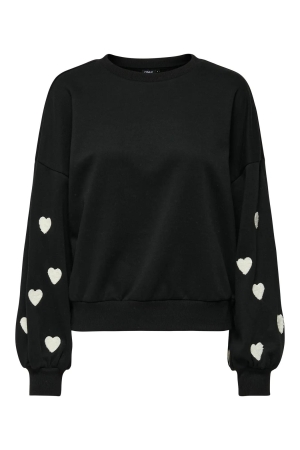 Only Only onlmacy l/s o-neck box cc swt Sweater 4805216 black w. cd hearts