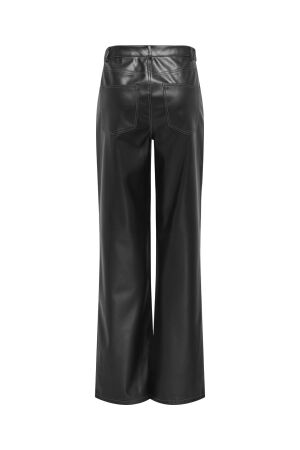 Only Only onljuicy-lana hw wide faux le pant pnt Broek 4893860 black white stitching