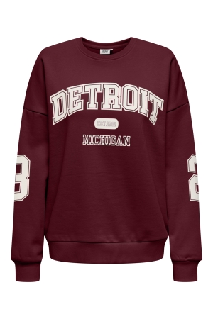 Only Only onlvictory l/s o-neck fit swt Sweater 4900255 cabernet detroit