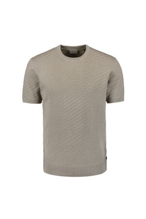 No- Excess No- Excess pullover short sleeve crewneck solid jacquard 2924 Trui korte mouw 018 clay