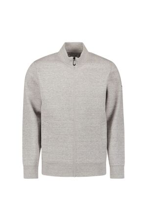 No- Excess No- Excess sweater full zip stand up-collar relief 29100815 Vest 102 grey melange