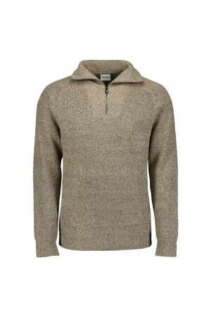 No- Excess No- Excess pullover wing collar half zip soft woolblend 29210 Trui 015 sand