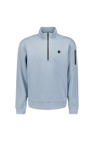 No- Excess No- Excess sweater half zip brushed 29130851 Trui 138 dusty blue