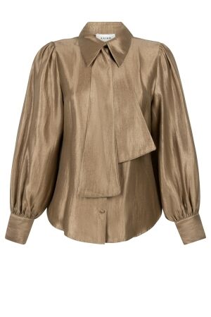 Aaiko Aaiko veronne tie shimm ray 517 2 Blouse 181029 bison brown 181029 BISON BROWN