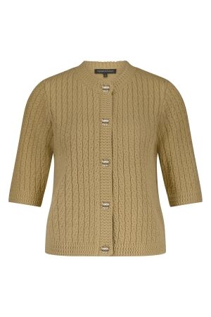 Tramontana Tramontana cable stitch cardigan y04-17-701 Vest 002800 camel