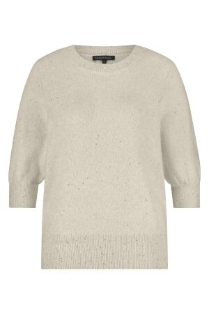 Tramontana Tramontana short-sleeve sequin jumper o02-17-601 Trui 006801 stonemelange