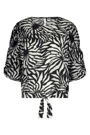 Tramontana Tramontana volume sleeve top wildflower c04-17-401 T-shirt Korte mouw 009998 printblacks 009998 PrintBlacks